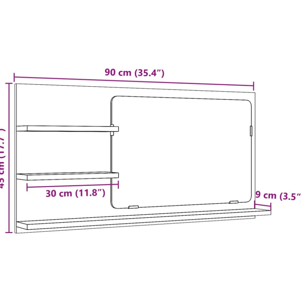 VIDAXL - Armoire à miroir de salle de bain vieux bois bois d'ingénierie