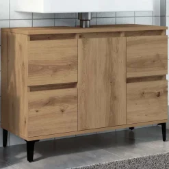 VIDAXL - Armoire d'évier chêne artisanal 80x33x60 cm bois d'ingénierie