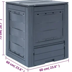 VIDAXL - Bac à compost de jardin gris 60x60x73 cm 260 l