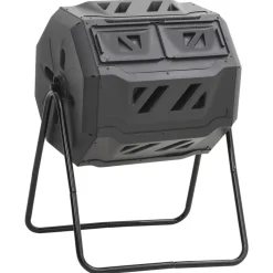 VIDAXL - Bac à compost de jardin noir 73x64x95 cm 160 l