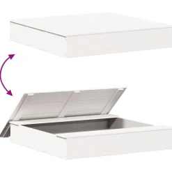 VIDAXL - Bac à sable avec couvercle blanc bois massif de pin