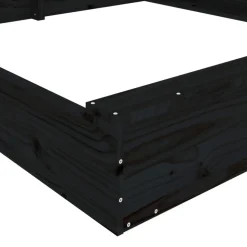 VIDAXL - Bac à sable avec sièges noir carré bois de pin massif