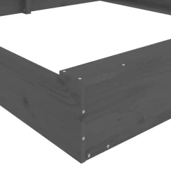 VIDAXL - Bac à sable avec sièges gris carré bois de pin massif