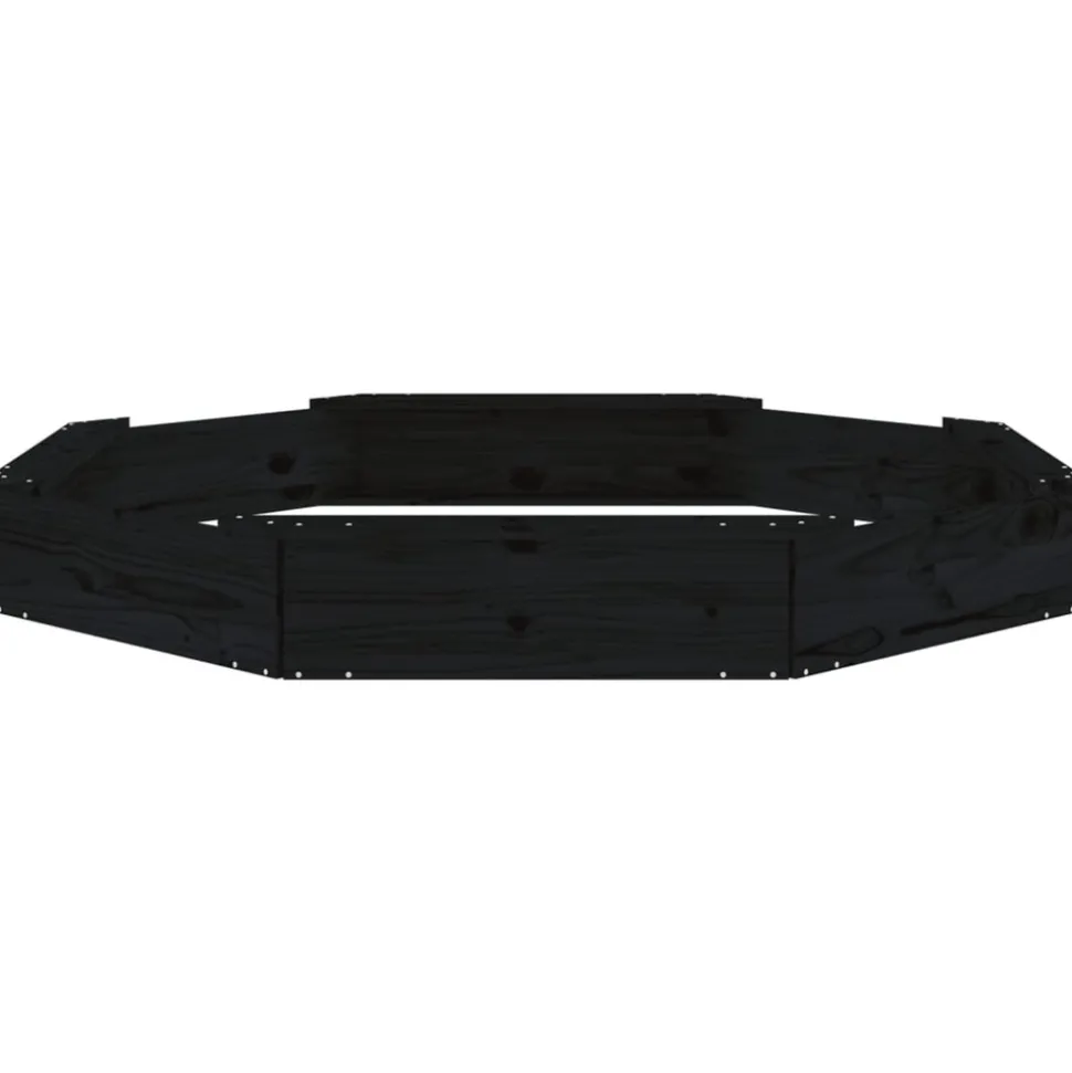 VIDAXL - Bac à sable avec sièges noir octogone bois de pin massif