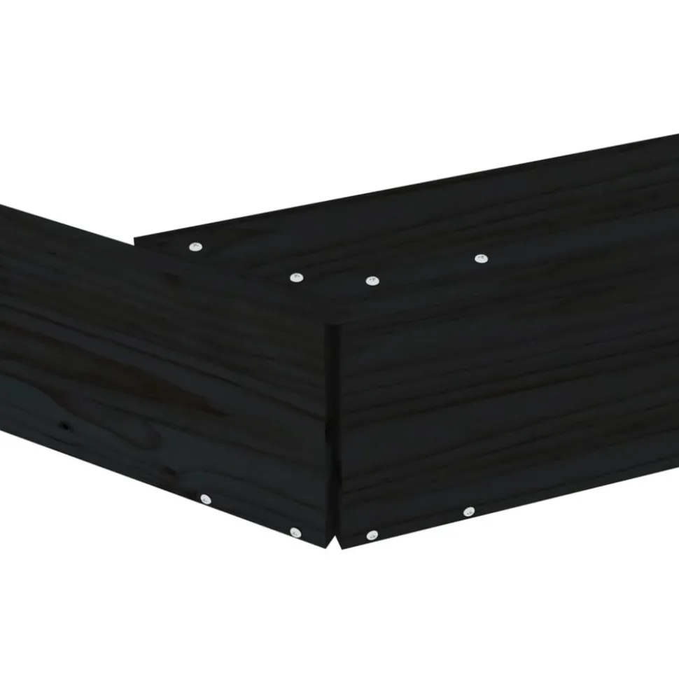 VIDAXL - Bac à sable avec sièges noir octogone bois de pin massif