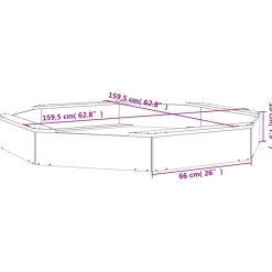 VIDAXL - Bac à sable avec sièges noir octogone bois de pin massif