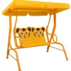 VIDAXL - Balancelle pour enfants jaune 115x75x110 cm tissu