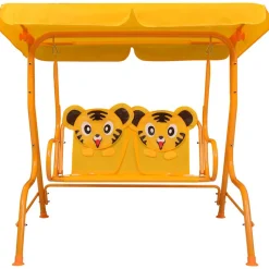 VIDAXL - Balancelle pour enfants jaune 115x75x110 cm tissu