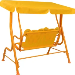 VIDAXL - Balancelle pour enfants jaune 115x75x110 cm tissu