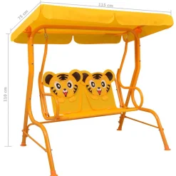 VIDAXL - Balancelle pour enfants jaune 115x75x110 cm tissu