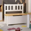VIDAXL - Banc de rangement pour enfants blanc et beige 60x30x55 cm mdf