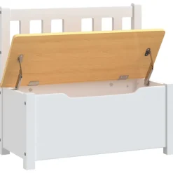 VIDAXL - Banc de rangement pour enfants blanc et beige 60x30x55 cm mdf