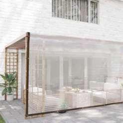 VIDAXL - Bâche transparente avec œillets 6x12 m polyéthylène