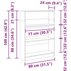 VIDAXL - Bibliothèque chêne sonoma 80x24x109 cm bois d'ingénierie