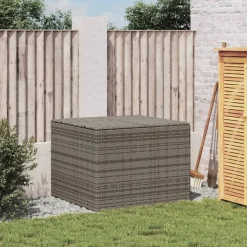 VIDAXL - Boîte de rangement de jardin gris 291l résine tressée