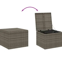 VIDAXL - Boîte de rangement de jardin gris 291l résine tressée