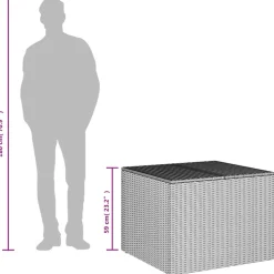 VIDAXL - Boîte de rangement de jardin gris 291l résine tressée