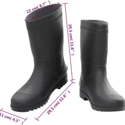 VIDAXL - Bottes de pluie noir taille 45 pvc