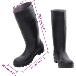 VIDAXL - Bottes de pluie noir taille 42 pvc
