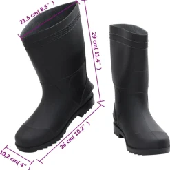 VIDAXL - Bottes de pluie noir taille 41 pvc