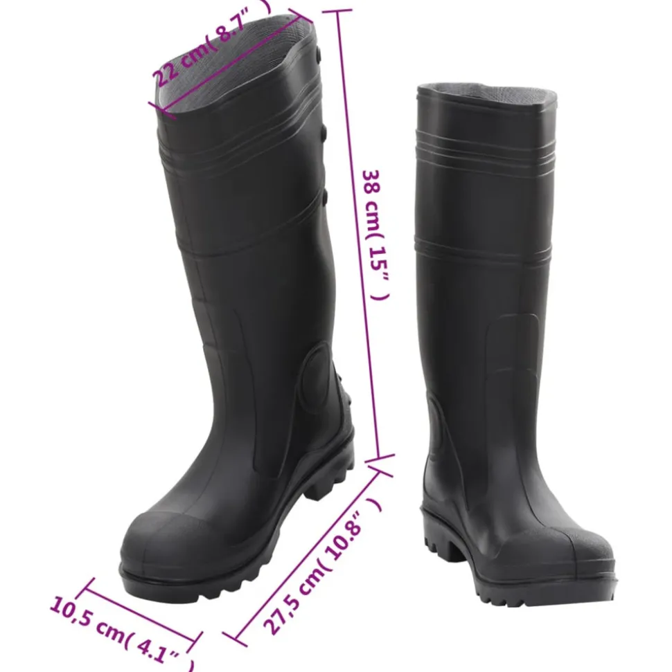 VIDAXL - Bottes de pluie noir taille 40 pvc