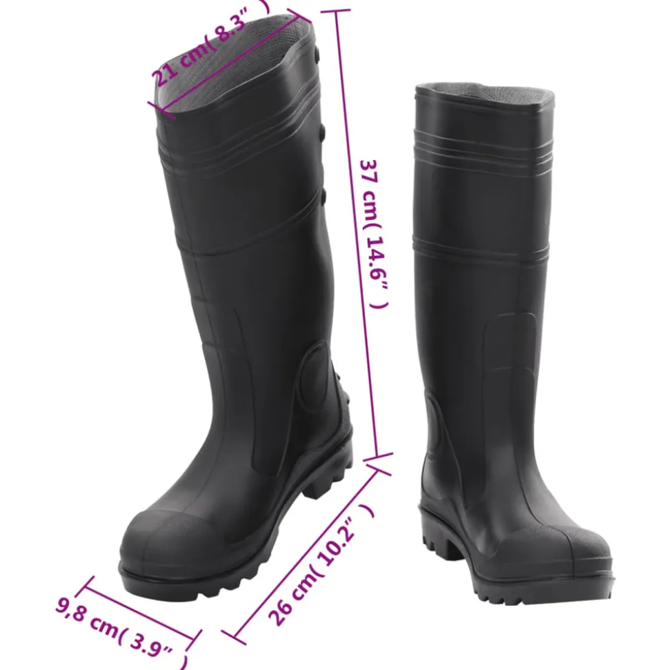 VIDAXL - Bottes de pluie noir taille 38 pvc