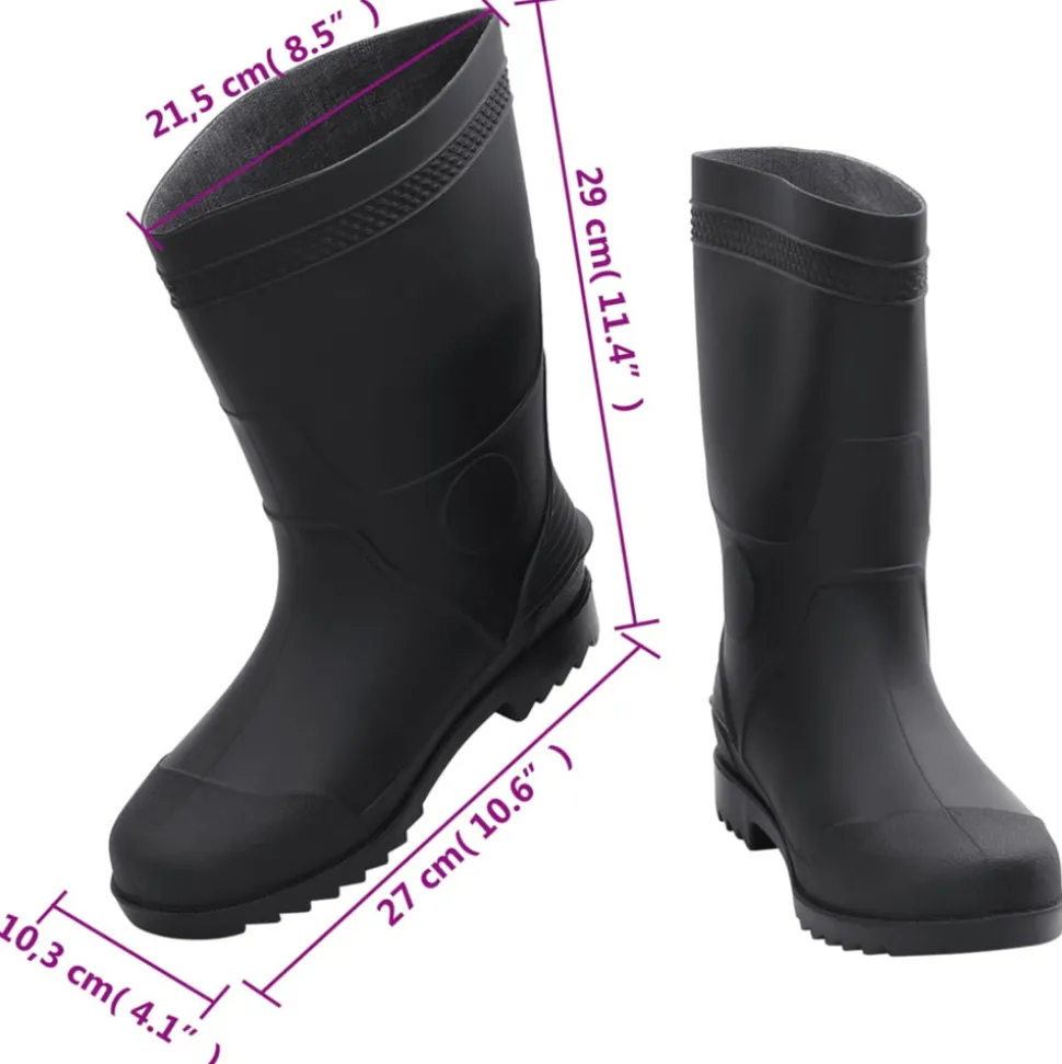 VIDAXL - Bottes de pluie noir taille 42 pvc