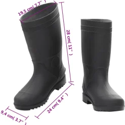 VIDAXL - Bottes de pluie noir taille 38 pvc