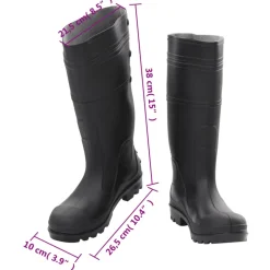 VIDAXL - Bottes de pluie noir taille 39 pvc