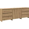 VIDAXL - Buffet 3 pcs chêne artisanal bois d'ingénierie