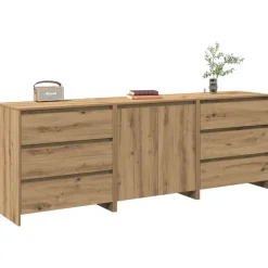 VIDAXL - Buffet 3 pcs chêne artisanal bois d'ingénierie