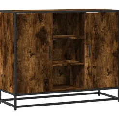 VIDAXL - Buffet chêne fumé 92x35x76 cm bois d'ingénierie