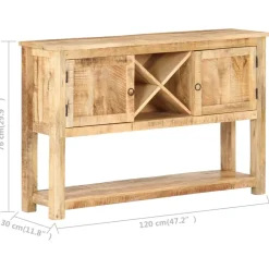 VIDAXL - Buffet 120x30x76 cm bois de manguier brut