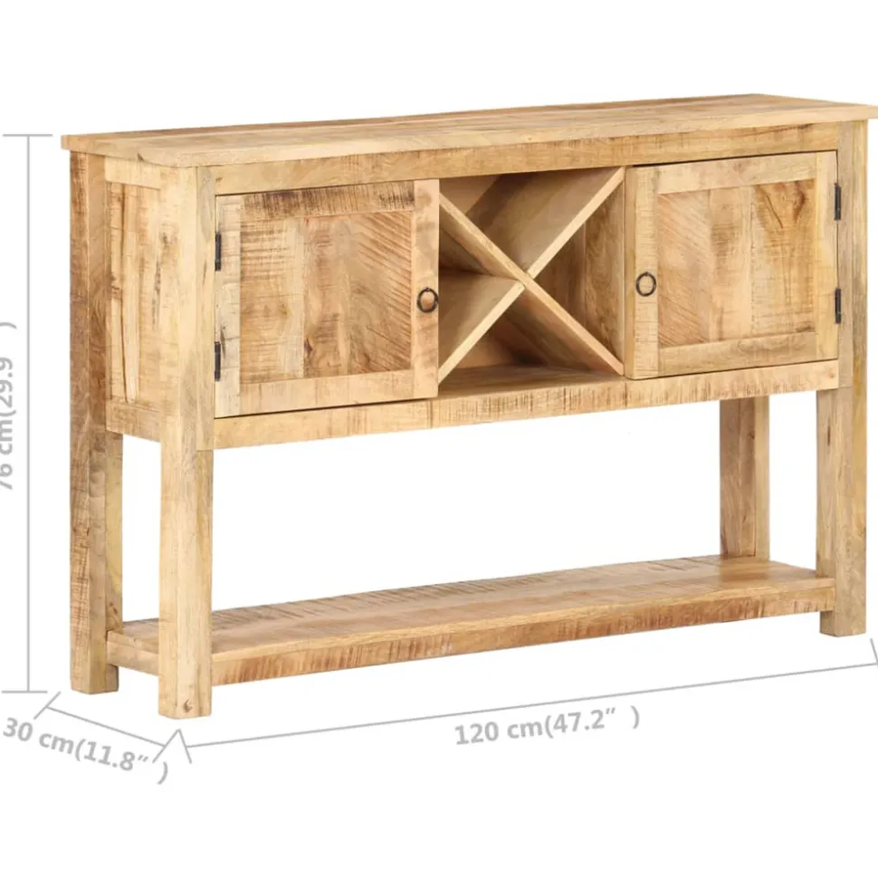 VIDAXL - Buffet 120x30x76 cm bois de manguier brut