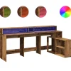 VIDAXL - Bureau avec lumières led vieux bois bois d'ingénierie
