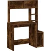 VIDAXL - Bureau avec étagères chêne fumé 100x45x140 cm bois d'ingénierie