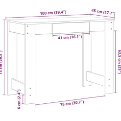 VIDAXL - Bureau blanc 100x45x75 cm bois d'ingénierie