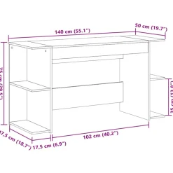 VIDAXL - Bureau blanc 140x50x75 cm bois d'ingénierie