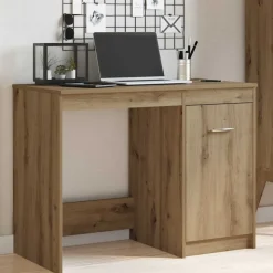 VIDAXL - Bureau chêne artisanal 100x50x76 cm bois d'ingénierie