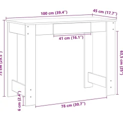 VIDAXL - Bureau chêne sonoma 100x45x75 cm bois d'ingénierie