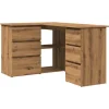 VIDAXL - Bureau d'angle chêne artisanal 145x100x76 cm bois d'ingénierie