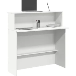 VIDAXL - Bureau de réception blanc 100x50x103,5 cm bois d'ingénierie