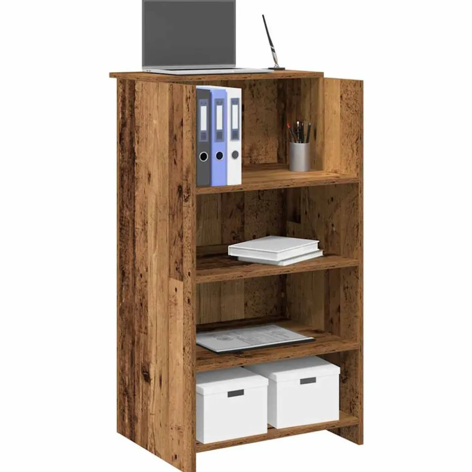 VIDAXL - Bureau de réception vieux bois 55x50x103,5 cm bois d'ingénierie