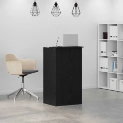 VIDAXL - Bureau de réception noir 55x50x103,5 cm bois d'ingénierie