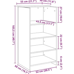 VIDAXL - Bureau de réception noir 55x50x103,5 cm bois d'ingénierie