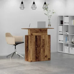 VIDAXL - Bureau de réception vieux bois 100x40x104 cm bois d'ingénierie
