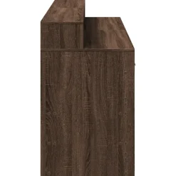 VIDAXL - Bureau et lumières led chêne marron bois d'ingénierie