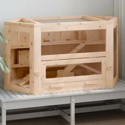 VIDAXL - Cage à hamster 80x40x43 cm bois massif de sapin