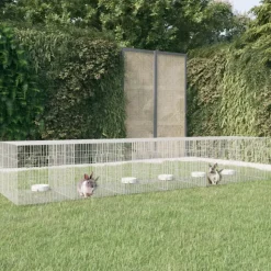 VIDAXL - Cage à lapin 6 panneaux 327x79x54 cm fer galvanisé