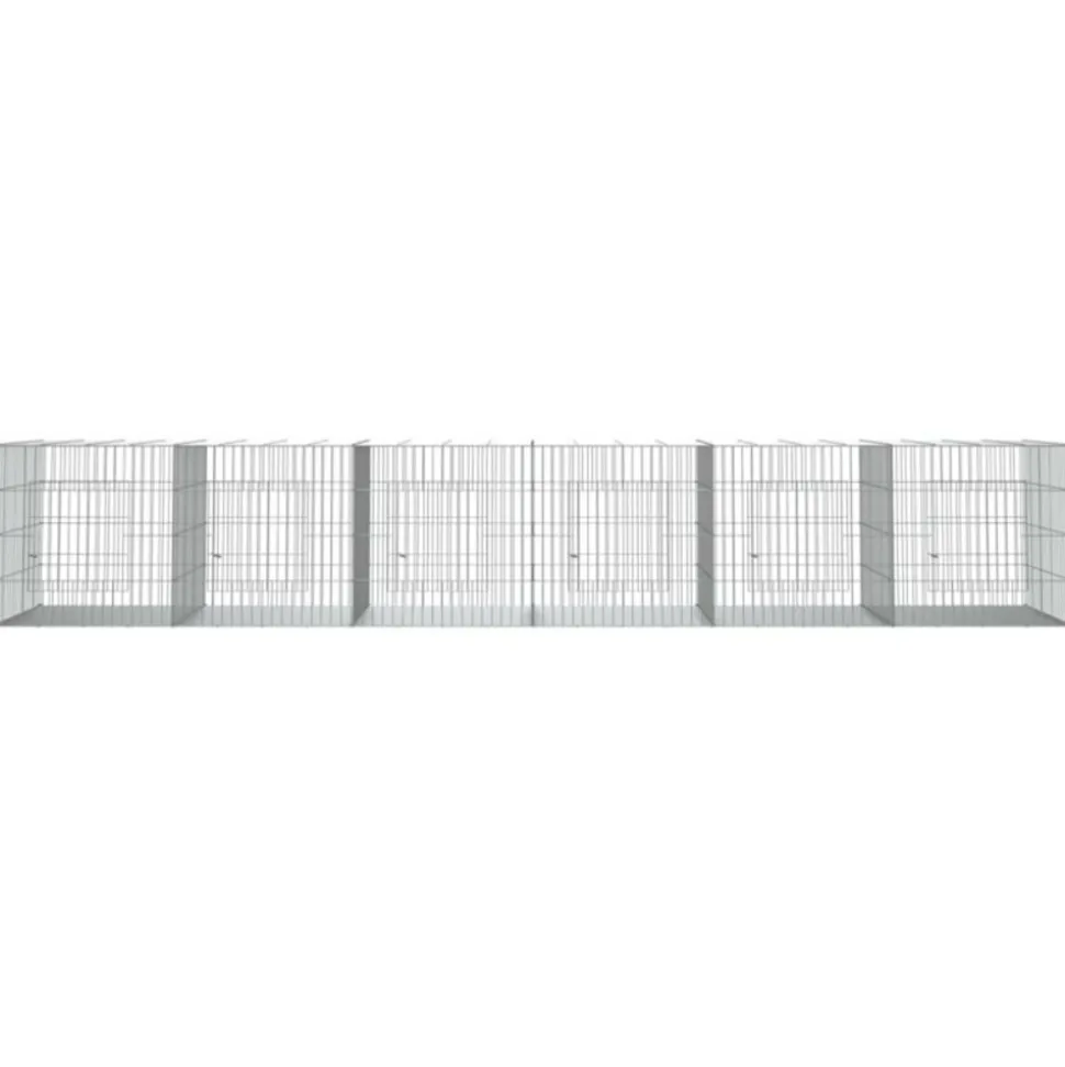 VIDAXL - Cage à lapin 6 panneaux 327x79x54 cm fer galvanisé